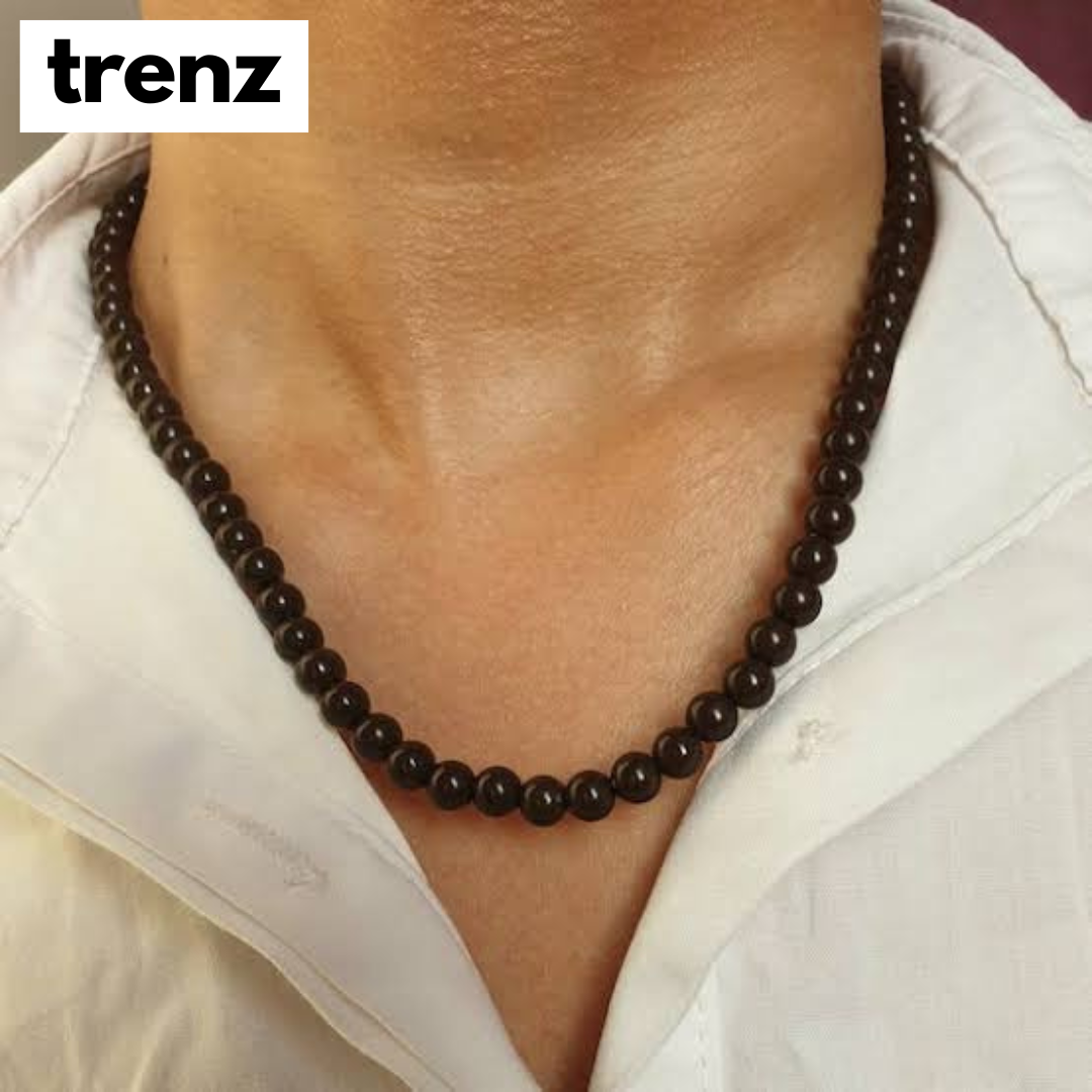 Natural Stone Beads Necklace for Men - Handcrafted Luxury Piece