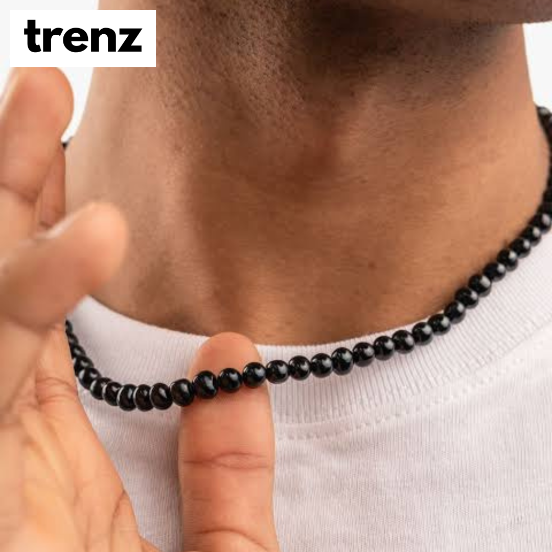 Natural Stone Beads Necklace for Men - Handcrafted Luxury Piece