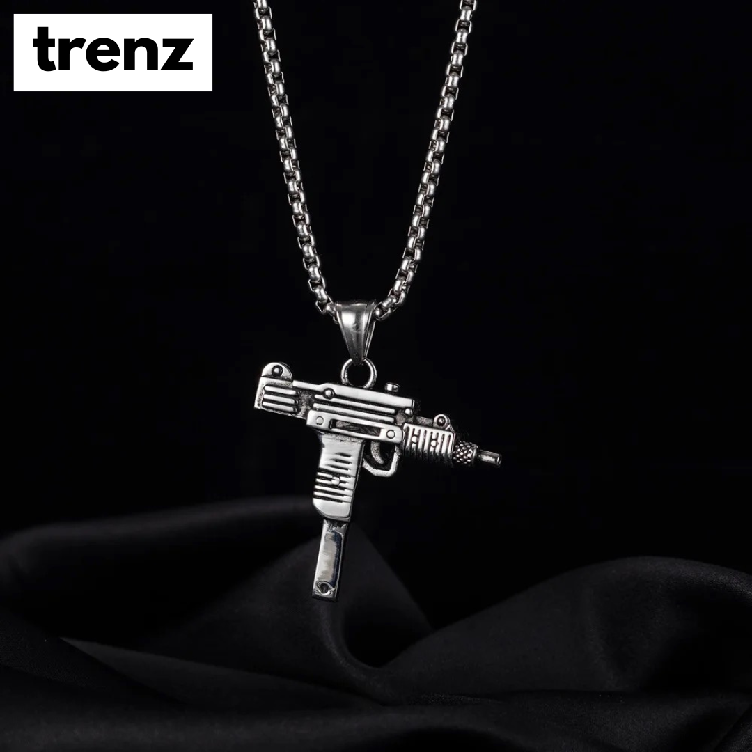 Gun Shape Pendant Necklace - Army Style Male Chain Men Necklaces