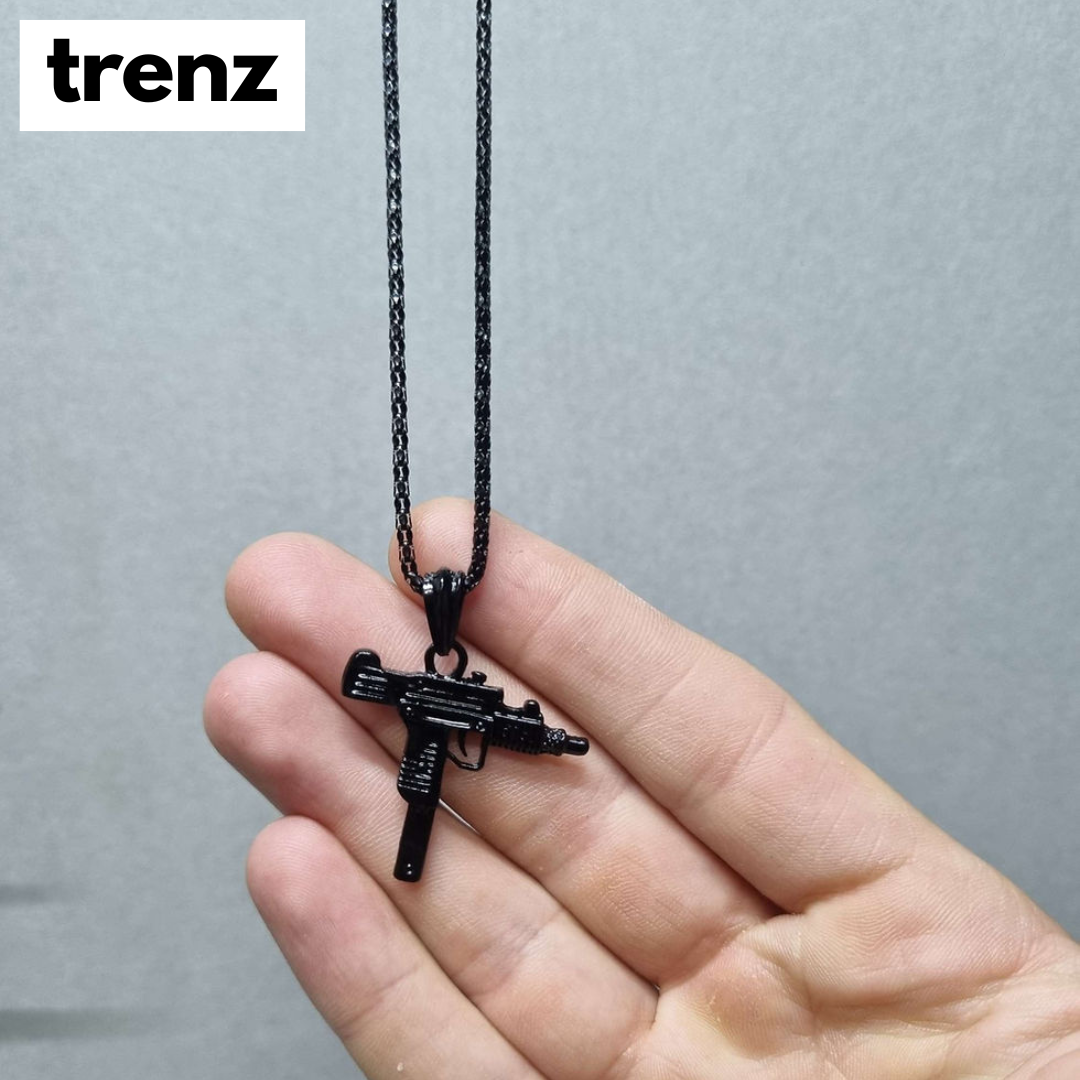 Gun Shape Pendant Necklace - Army Style Male Chain Men Necklaces