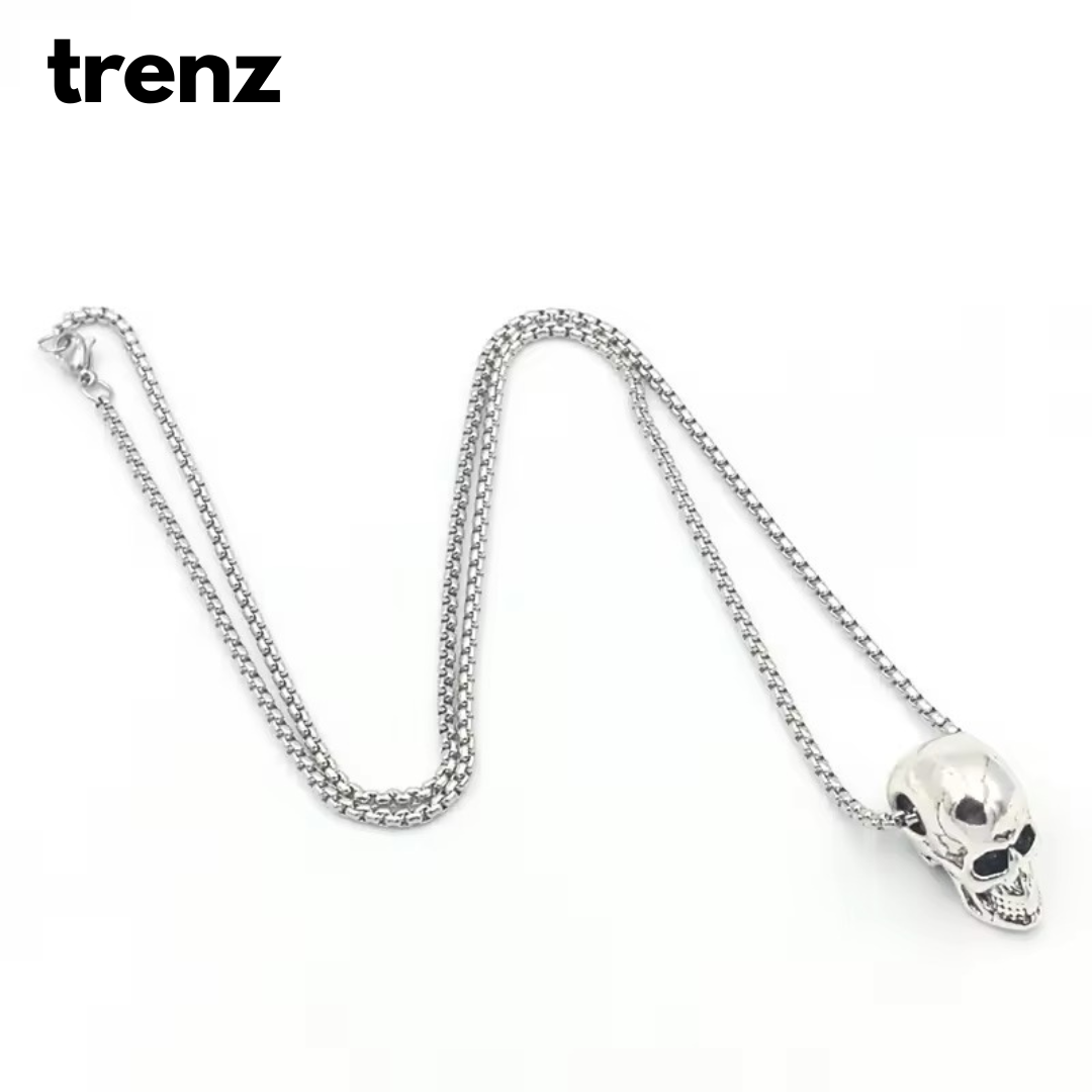 Vintage Skull Pendant Stainless Necklace for Men