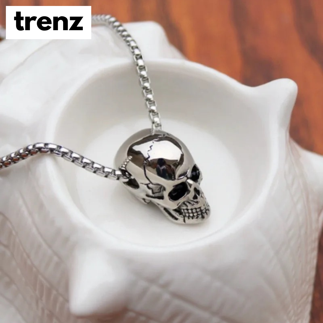 Vintage Skull Pendant Stainless Necklace for Men