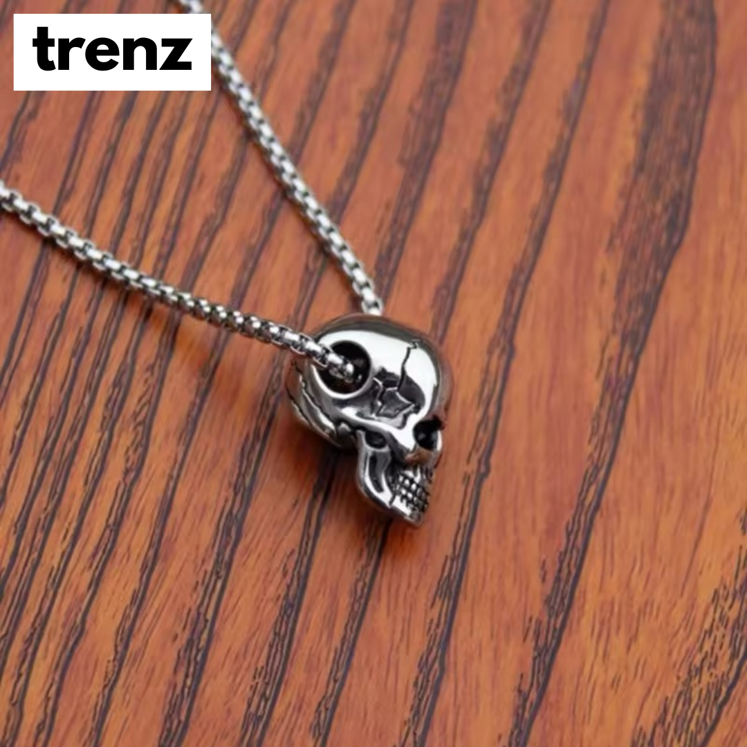 Vintage Skull Pendant Stainless Necklace for Men