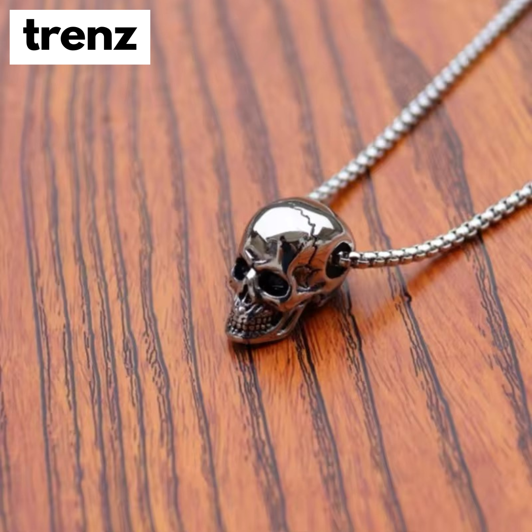 Vintage Skull Pendant Stainless Necklace for Men